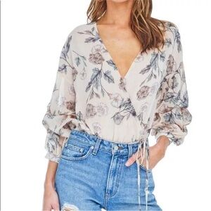ASTR Floral Pink Bodysuit Size XS